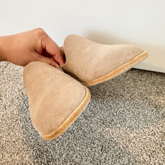 Pedro Garcia Yoshi Suede Leather Soft Slip On Smoking Loafer Flats Beige 39 US 9 - Picture 4 of 10